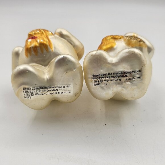 Vintage Frosty The Snowman Blown Glass Christmas Tree Ornaments Lot of 2 5 in - Picture 7 of 10